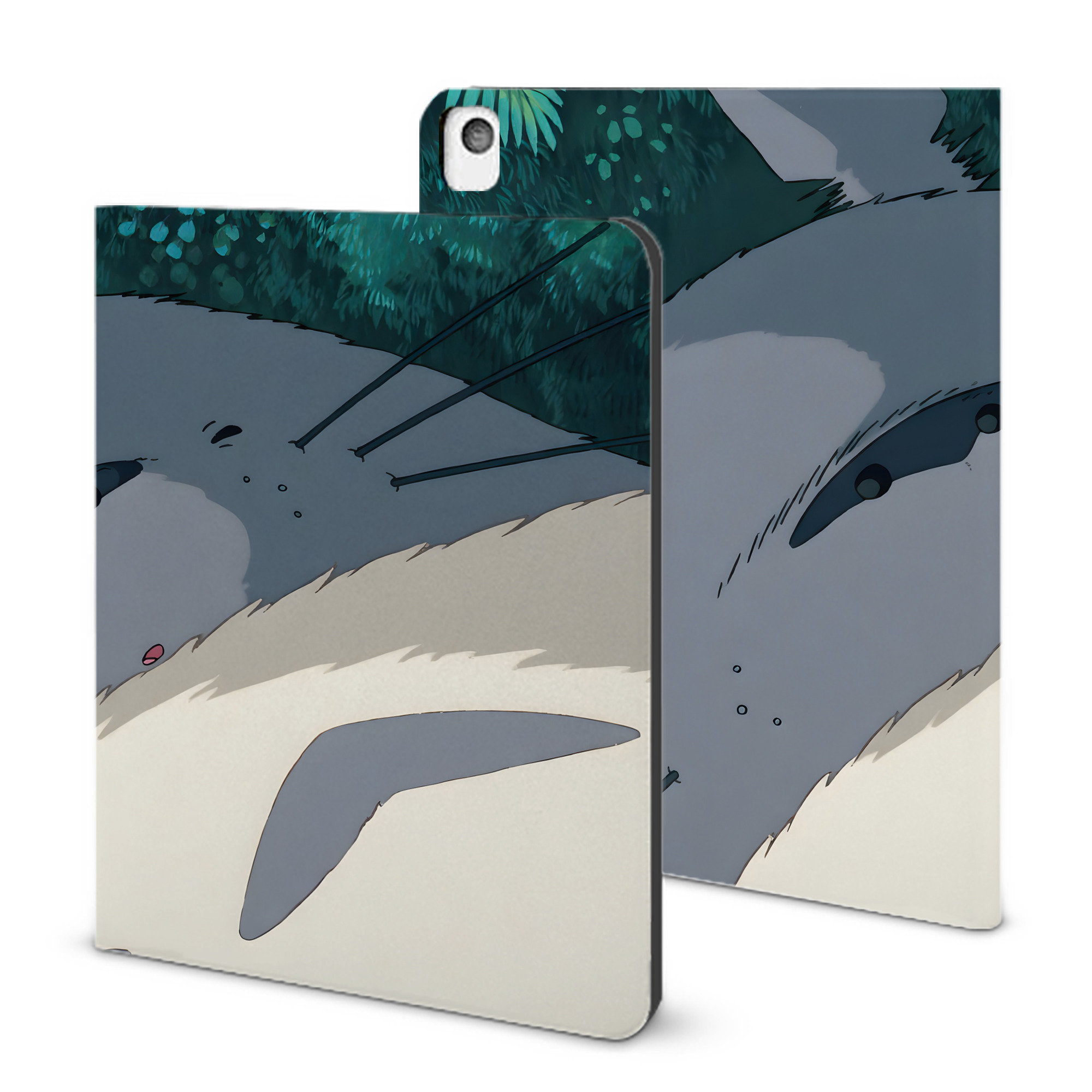 （画像用） となりのトトロ 草壁メイ 草壁サツキ My Neighbor Totoro Satsuki Kusakabe Mei Kusakabe IPadケース ペンホルダー付き ブックスタイルデザイン